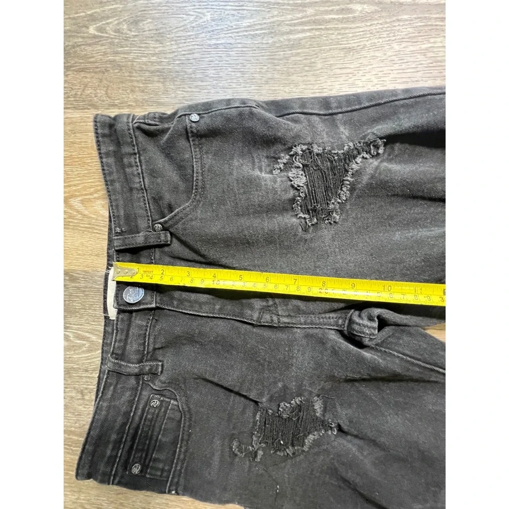 Blind Trust Distressed‎ Jeans Women 14 Black Ripped Slim Fit Moto Edge